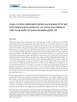 TĂNG CƯỜNG PHỐI HỢP CHÍNH SÁCH KINH TẾ VĨ MÔ VỚI CHÍNH SÁCH GIÁM SÁT AN TOÀN TÀI CHÍNH Ở VIỆT NAM NHÌN TỪ KINH NGHIỆM QUỐC TẾ