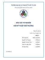 Báo cáo Thí nghiệm Hóa kỹ thuật