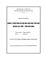 Quản lý thực hiện xã hội hoá giáo dục Tiểu học huyện Lạc Thủy  tỉnh Hòa Bình