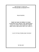 Thiết kế một số môđun tự học có hướng dẫn trong việc bồi dưỡng năng lực phân tích chương trình môn toán cho giáo viên các lớp 4, 5