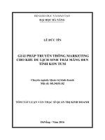 Giải pháp truyền thông marketing cho khu du lịch sinh thái măng đen tỉnh kom tum