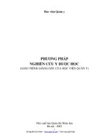 PHƯƠNG PHÁP NGHIÊN CỨU Y DƯỢC HỌC , HỌC VIỆN QUÂN Y