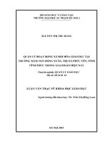 Quản lý hoạt động xã hội hóa giáo dục tại trường mầm non đồng xuân, thị xã phúc yên, tỉnh vĩnh phúc trong giai đoạn hiện nay