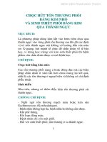 CHỌC HÚT TỔN THƯƠNG PHỔI BẰNG KIM NHỎ VÀ SINH THIẾT PHỔI BẰNG KIM QUA THÀNH NGỰC