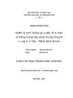 QUẢN LÝ HOẠT ĐỘNG GIÁO DỤC ĐẠO ĐỨC  Ở TRƯỜNG TRUNG HỌC PHỔ THÔNG CHUYÊN  LƯƠNG VĂN TỤY  TỈNH NINH BÌNH