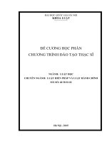 ĐỀ CƯƠNG HỌC PHẦN CHƯƠNG TRÌNH ĐÀO TẠO THẠC SĨ  NGÀNH LUẬT HỌC CHUYÊN NGÀNH:  LUẬT HIẾN PHÁP VÀ LUẬT HÀNH CHÍNH