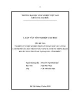 nghiên cứu một số biện pháp kỹ thuật bảo vệ và nâng cao độ phì của đất nhằm tăng năng suất rừng trồng bạch đàn ở các luân kỳ sau tại đại lải – vĩnh phúc 