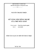 Kỹ năng nói tiếng mẹ đẻ của trẻ mẫu giáo (TT)