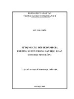 Sử dụng câu hỏi để đánh giá thường xuyên trong dạy học toán cho học sinh lớp 4
