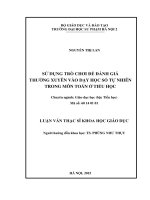 Sử dụng trò chơi để đánh giá thường xuyên vào dạy học số tự nhiên trong môn toán ở tiểu học