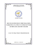 Một số giải pháp hoàn thiện hoạt động marketing của công ty cổ phần kỹ nghệ gỗ MDF long việt đến năm 2020 