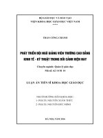 Phát triển đội ngũ giảng viên trường Cao đẳng Kinh tế  Kỹ thuật trong bối cảnh hiện nay