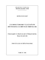 Các định lý ergodic và luật số lớn đối với mảng các biến ngẫu nhiên đa trị