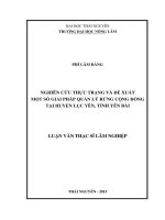 Nghiên cứu thực trạng và một số giải pháp quản lý rừng cộng đồng ở huyện Lục Yên, tỉnh Yên Bái
