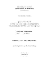 QUẢN LÝ ĐÀO TẠO Ở  TRƯỜNG CAO ĐẲNG NGHỀ NAM ĐỊNH ĐÁP ỨNG  NHU CẦU CỦA THỊ TRƯỜNG LAO ĐỘNG HIỆN NAY