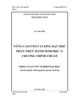 Nâng cao chất lượng dạy học phần thực hành sinh học 11 chương trình chuẩn 