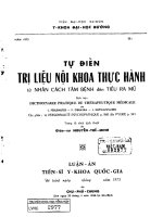 từ điển trị liệu nội khoa thực hành từ nhân cách tâm bệnh đến tiểu ra mũ