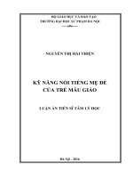 Kỹ năng nói tiếng mẹ đẻ của trẻ mẫu giáo