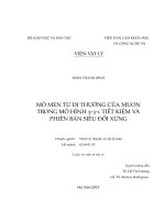 MÔ MEN TỪ DỊ THƯỜNG CỦA MUON TRONG MÔ HÌNH 331 TIẾT KIỆM VÀ PHIÊN BƒẢN SIÊU ĐỐI XỨNG