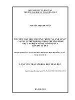 Tổ chức dạy học chương khúc xạ ánh sáng   vật lí 11 THPT phỏng theo phương pháp thực nghiệm với sự hỗ trợ của bản đồ tư duy