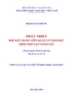 Phát triển đội ngũ giảng viên quản lý giáo dục theo tiếp cận năng lực (TT)