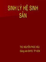 SINH LÝ HỆ SINH SẢN, THS.BS.NGUYÊN PHÚC HẬU, ĐẠI HOC Y DƯỢC TP HỒ CHÍ MINH
