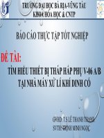 BÀI THUYẾT TRÌNH đề tài   tìm HIỂU THIẾT bị THÁP hấp PHỤ v 06 AB