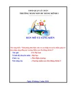 Giải pháp phát hiện sớm và can thiệp trẻ tự kỷ nhằm giúp trẻ hòa nhập cộng đồng tại  trường mầm non dư hàng kênh i