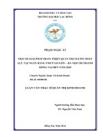 Một số giải pháp hoàn thiện quản trị nguồn nhân lực tại ngân hàng TMCP sài gòn – hà nội chi nhánh đồng nai đến năm 2020 