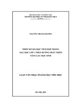 Thiết kế bài học tích hợp trong dạy học lớp 1 theo hướng phát triển năng lực học sinh 