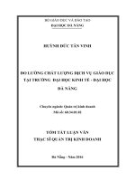 Đo lường chất lượng dịch vụ giáo dục tại trường đại học kinh tế  đại học đà nẵng