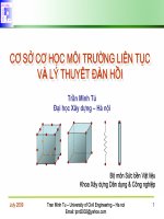 Bài giảng cơ sở cơ học môi trường liên tục và lý thuyết đàn hồi  chương 1   mở đầu   các khái niệm chung