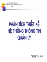 Bài giảng phân tích thiết kế hệ thống thông tin quản lý  chương 8   giới thiệu các thành phần thiết kế mức logic