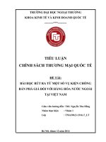 Bài học rút ra từ một số vụ kiện chống bán phá giá hàng hóa nước ngoài tại Việt Nam
