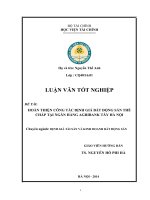 Hoàn thiện công tác định giá bất động sản thế chấp tại ngân hàng AGRIBANK tây hà nội 
