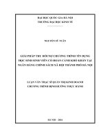 Giải pháp thu hồi nợ chương trình tín dụng học sinh, sinh viên có hoàn cảnh khó khăn tại ngân hàng chính sách xã hội thành phố hà nội 