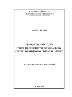 Vận dụng dạy học dự án trong tổ chức hoạt động ngoại khóa chương dòng điện xoay chiều   vật lí 12 THPT