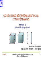 Bài giảng cơ sở cơ học môi trường liên tục và lý thuyết đàn hồi  chương 2   một số khái niệm cơ bản về đại số ten xơ