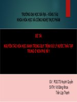 SLIDE THUYẾT TRÌNH đề tài NGUYÊN tắc hóa học XANH TRONG QUY TRÌNH xử lý nước THẢI tập TRUNG ở KCN PHÚ mĩ 1