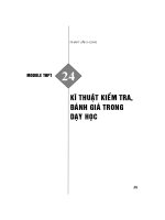 Module trung học phổ thông 24  kĩ thuật kiểm tra, đánh giá trong dạy học   phạm văn hoan