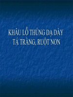 KHÂU LỖ THỦNG DẠ DÀY TÁ TRÀNG, RUỘT NON