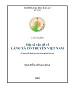 Giáo trình một số vấn đề về làng xã cổ truyền việt nam (chuyên đề dành cho sinh viên ngành lịch sử)  phần 1