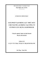 Giải pháp tạo động lực thúc đẩy cho ngườif lao động tại công ty cổ phần xây dựng lighthouse