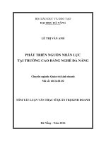 Phát triển nguồn nhân lực tại trường cao đẳng nghề đà nẵng