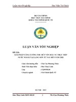 GIẢI PHÁP TĂNG CƯỜNG THU hút vốn đầu tư TRỰC TIẾP nước NGOÀI tại LẠNG sơn từ NAY đến năm 2020 