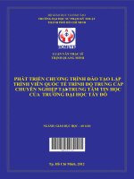 Phát triển chương trình đào tạo lập trình viên quốc tế trình độ trung cấp chuyên nghiệp tại trung tâm tin học của trường đại học tây đô