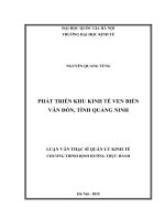 Phát triển khu kinh tế ven biển vân đồn, tỉnh quảng ninh 