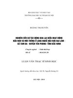 Nghiên cứu sự tác động qua lại giữa hoạt động nấu rượu và môi trường ở làng nghề nấu rượu Đại Lâm xã Tam Đa huyện Yên Phong tỉnh Bắc Ninh