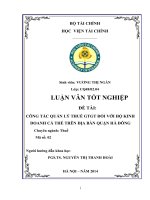 Giải pháp tăng cường quản lý thuế GTGT đối với hộ kinh doanh cá thể trên địa bàn quận hà đông 