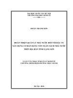 Hoàn thiện quản lý nhà nước đối với đầu tư xây dựng cơ bản bằng vốn ngân sách nhà nước trên địa bàn tỉnh lạng sơn 